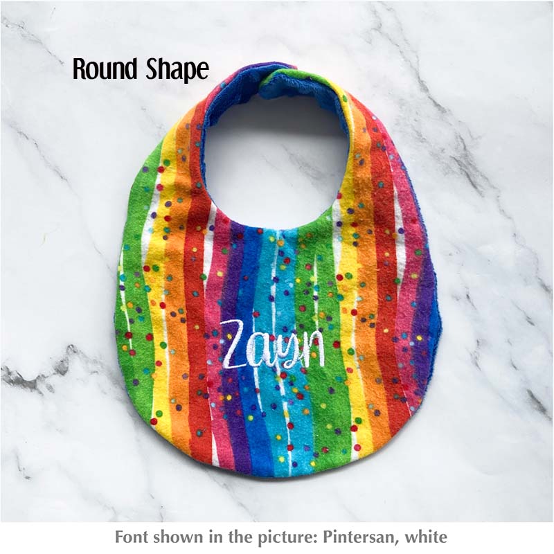 Flannel Cotton Bib - Rainbow Dots - Image 3