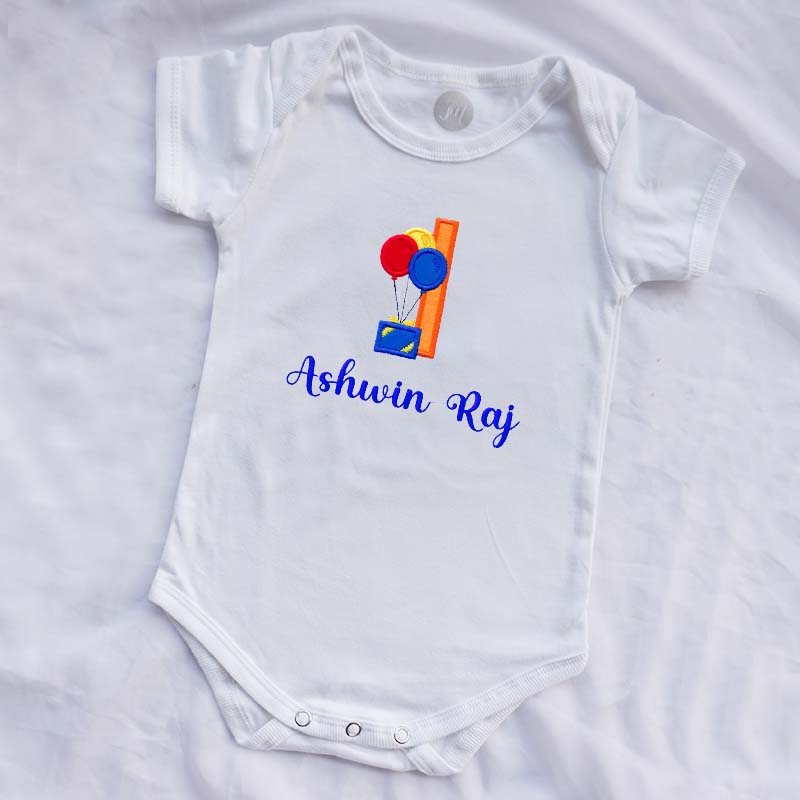 Cotton Baby Romper - Birthday Alpha
