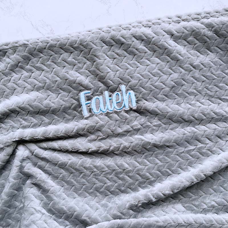 Wheat Fleece Blanket - Grey - Image 3